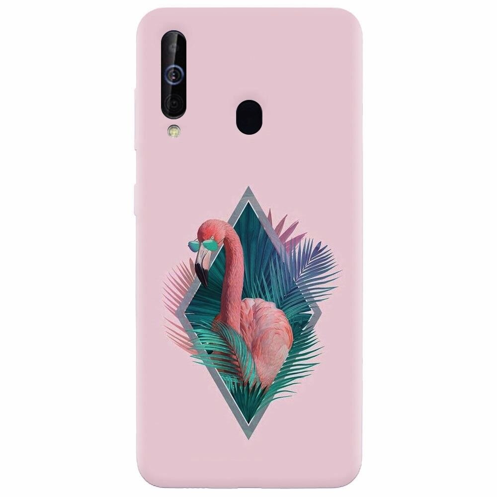 Husa silicon pentru Samsung Galaxy M30, Flamingo With Sunglass