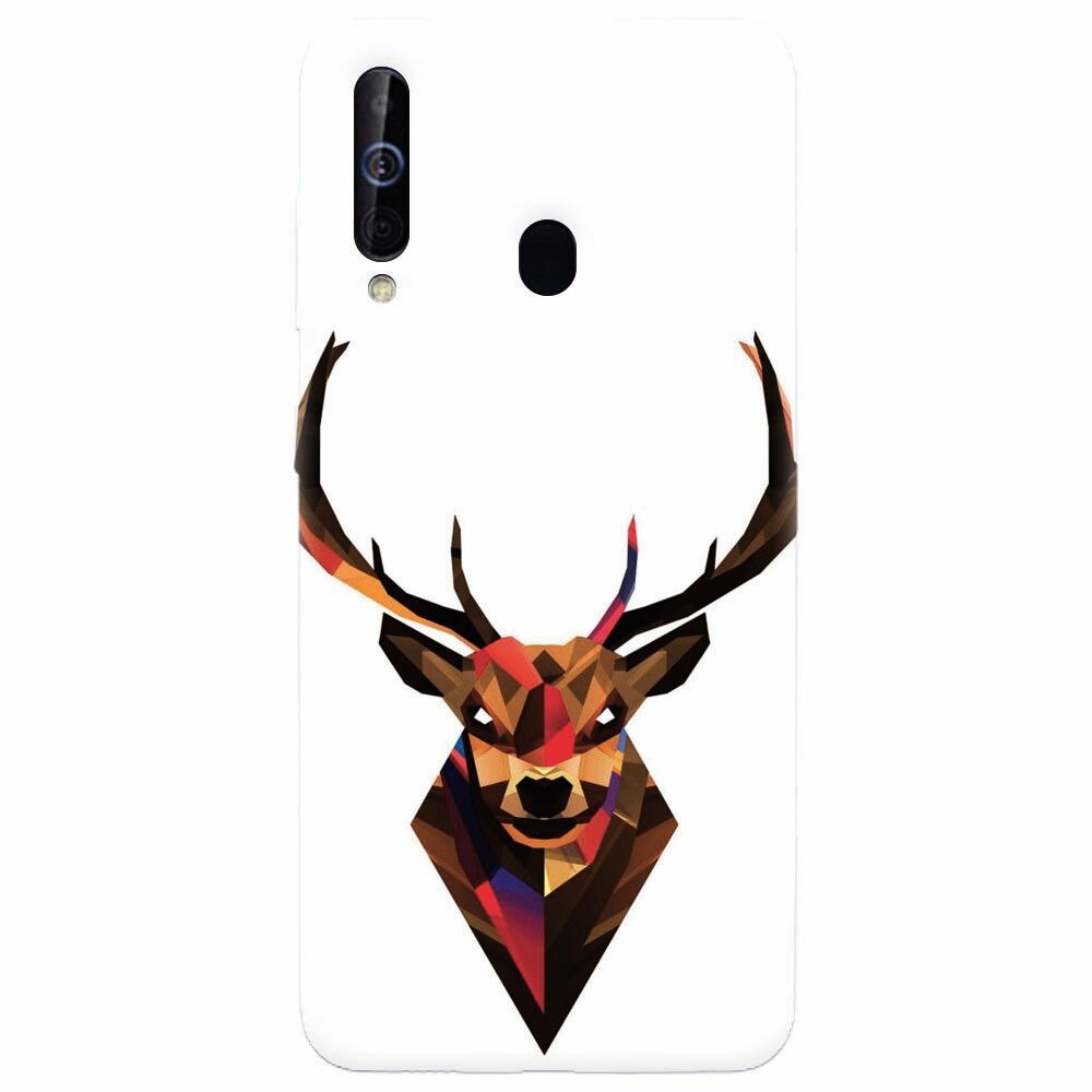 Husa silicon pentru Samsung Galaxy M30, Geometric Tibetan Antelope