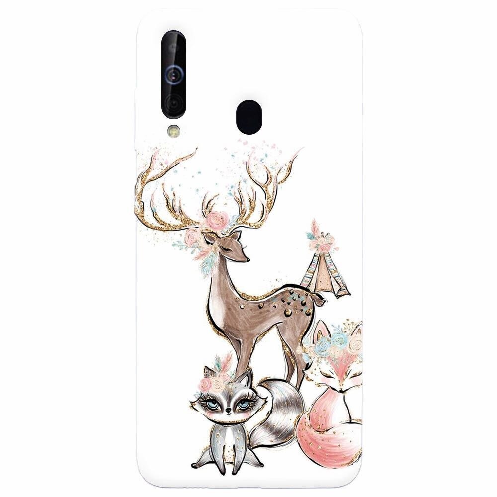 Husa silicon pentru Samsung Galaxy A60, Foxs And Deer