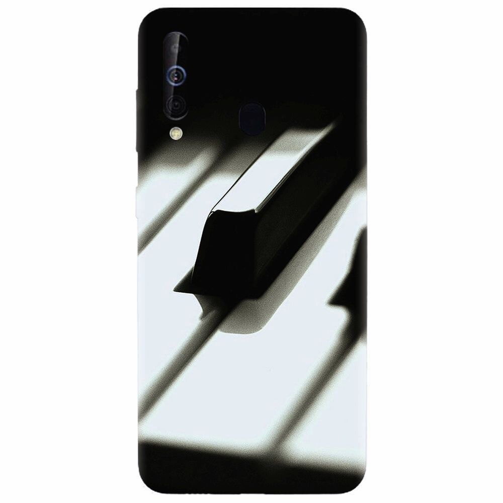 Husa silicon pentru Samsung Galaxy M30, Piano Key Close Up Macro