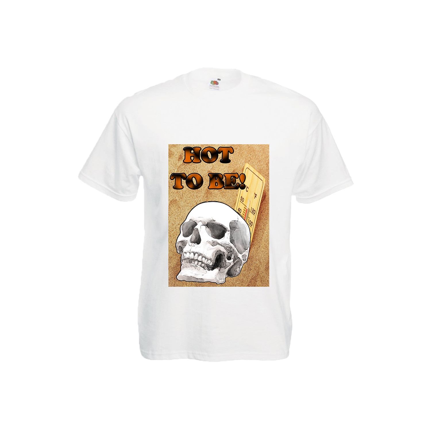 Tricou barbatesc Fruit of the loom personalizat Hot to be ,alb, XL