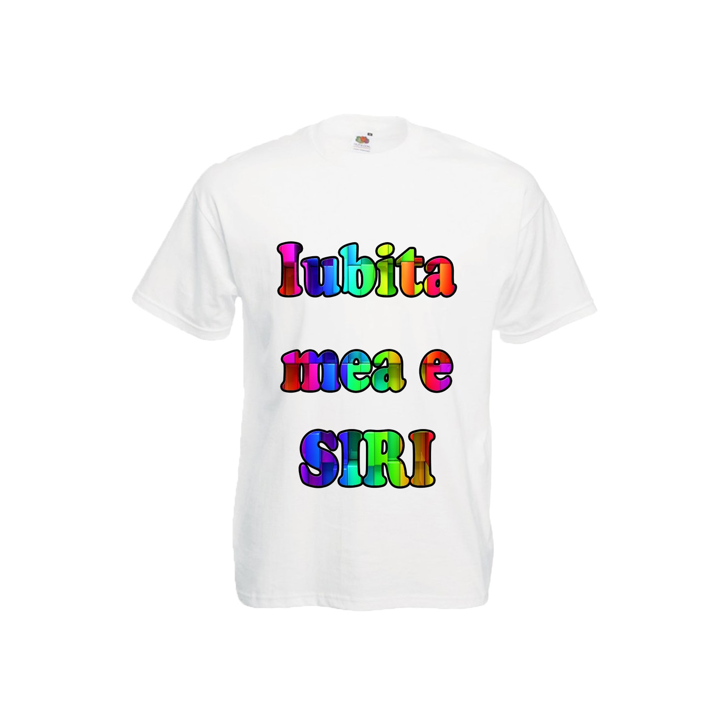 Tricou barbatesc personalizat Fruit of the loom imprimeu amuzant Iubita mea e Siri ,alb, M