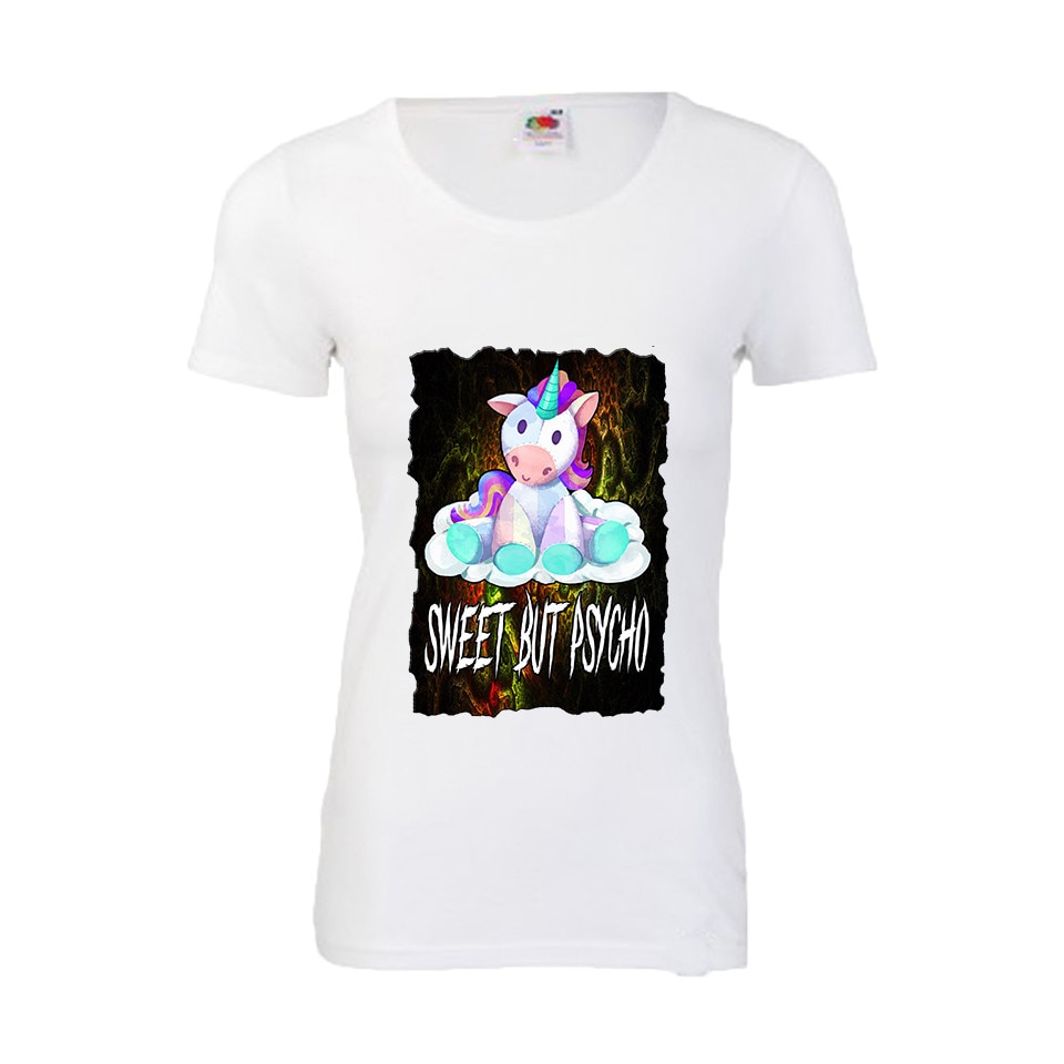 Tricou dama personalizat Fruit of the loom Sweet by psycho ,alb, M