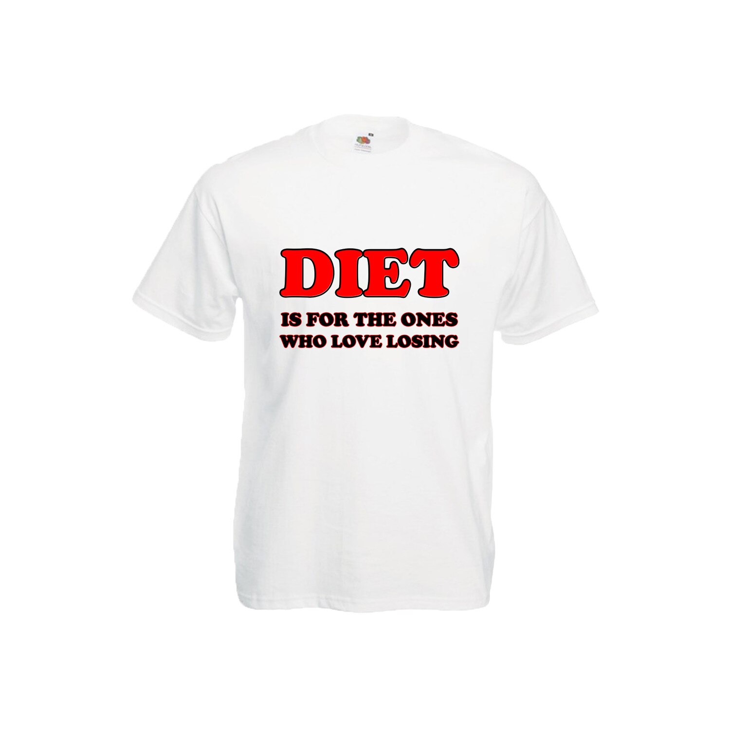 Tricou barbatesc Fruit of the loom Diet is for the ones who love losing ,alb, L