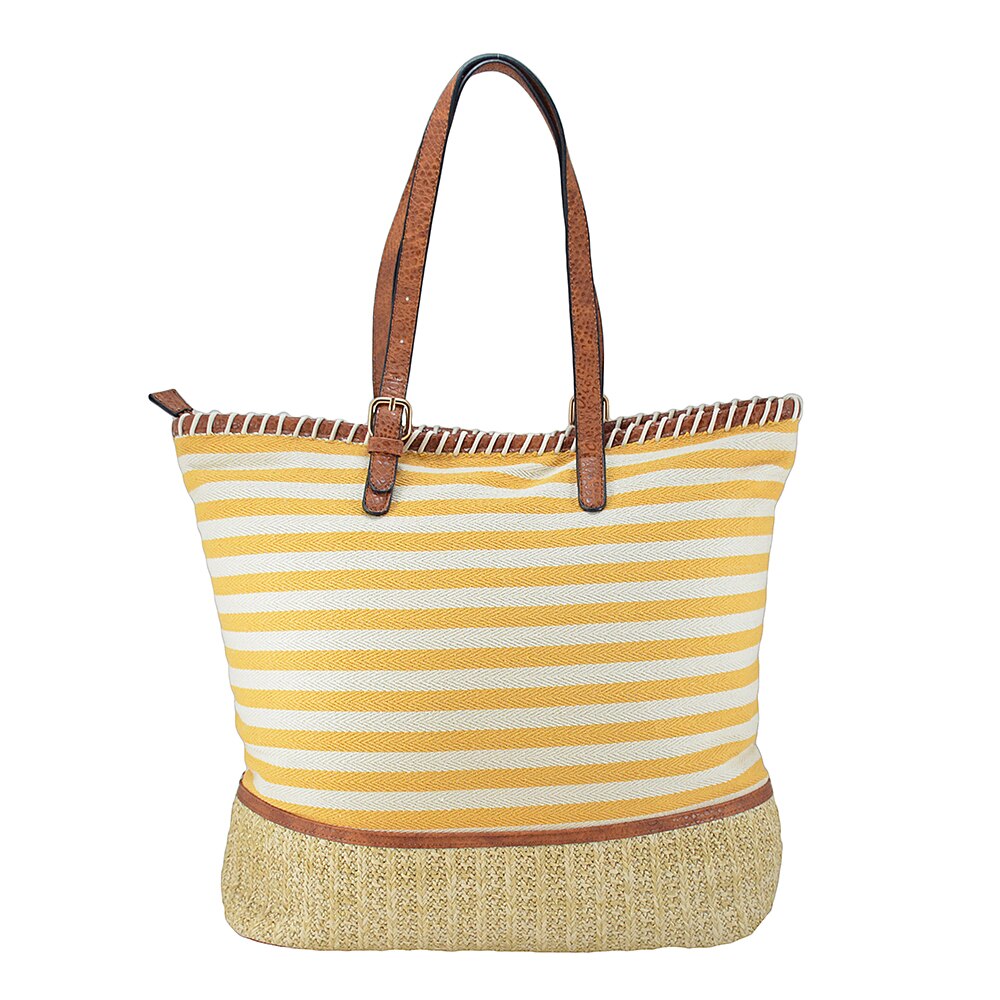 Geanta shopping Chantal cu dungi galbene