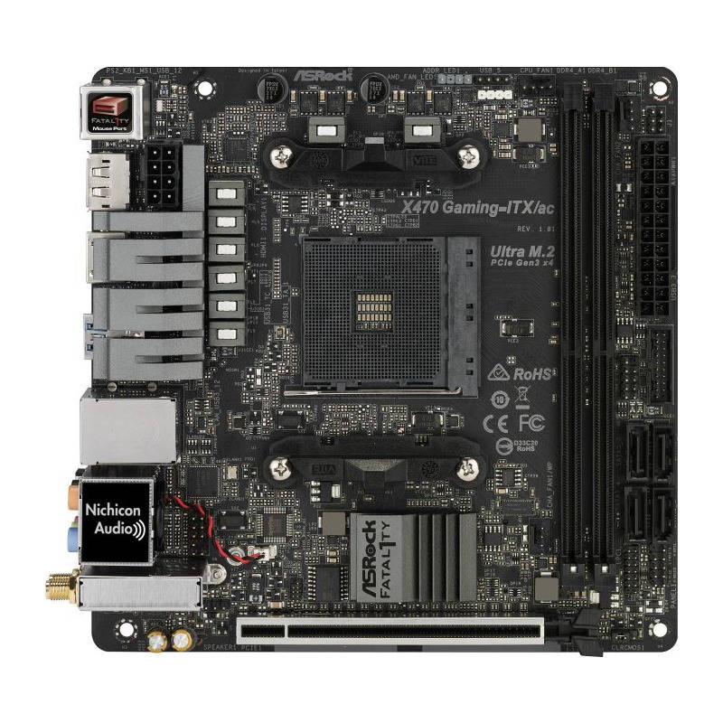 Placa de baza Asrock Fatal1ty X470 Gaming-ITX/ac AMD AM4 mITX