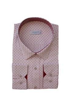 Camasa deosebita cu imprimeu de buline marsala,maneca lunga,D&J Exclussive, Alb Camasa deosebita cu imprimeu de buline marsala,maneca lunga,D&J Exclussive, Alb