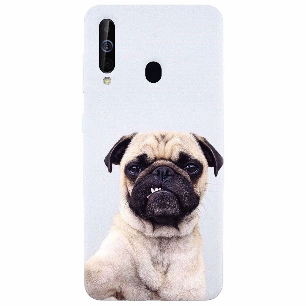 Husa silicon pentru Samsung Galaxy A60, Simple Pug Selfie