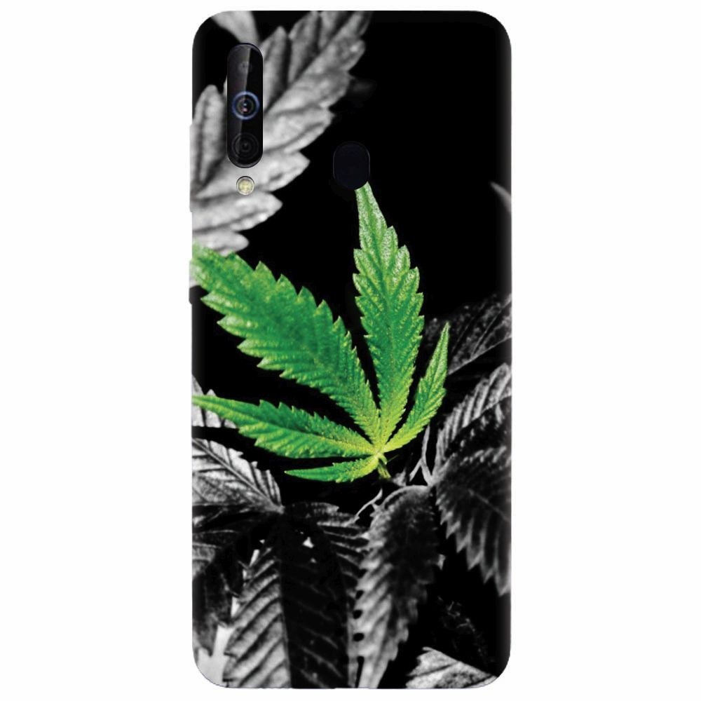 Husa silicon pentru Samsung Galaxy M30, Trippy Pot Leaf Green
