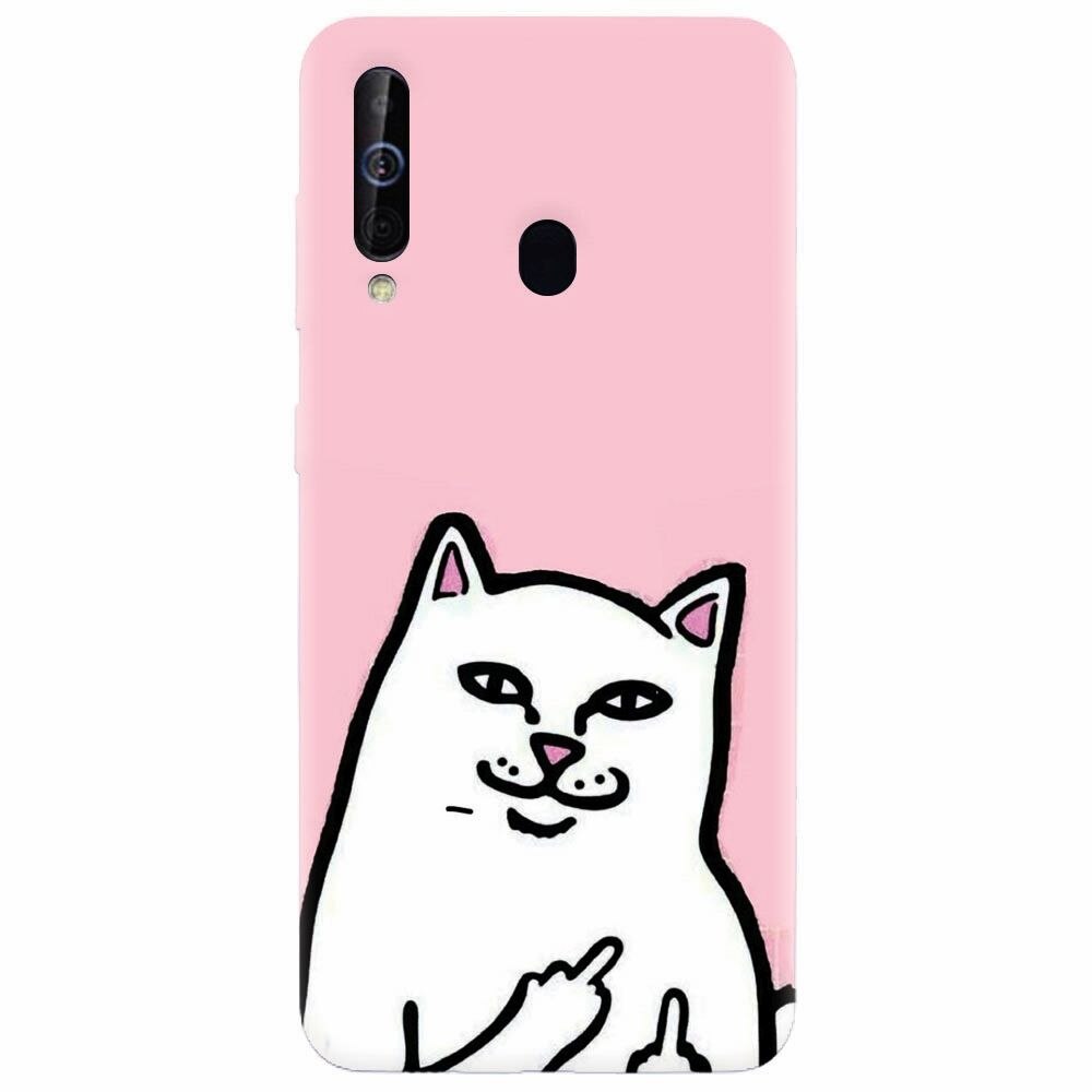 Husa silicon pentru Samsung Galaxy M30, White Cat