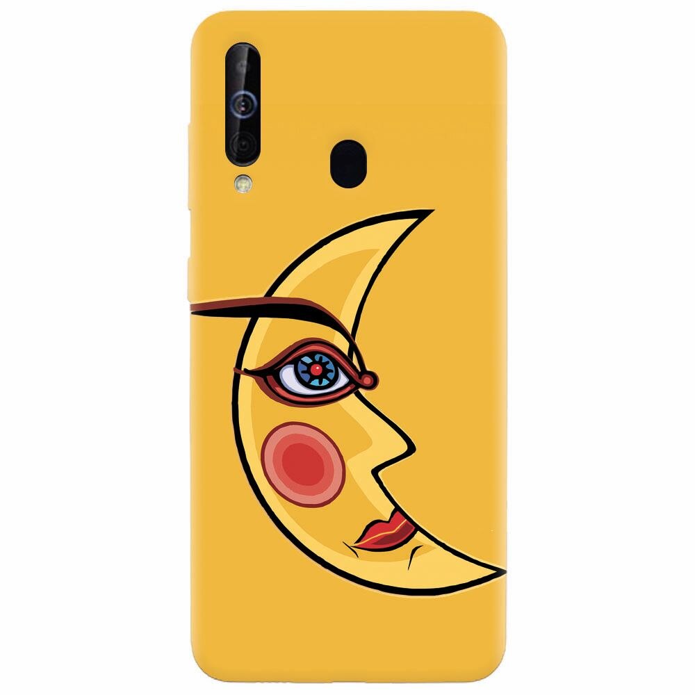 Husa silicon pentru Samsung Galaxy A60, Yellow Moon