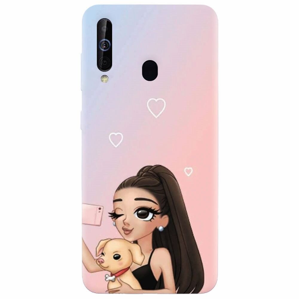 Husa silicon pentru Samsung Galaxy M30, Selfie With Sweet Dog