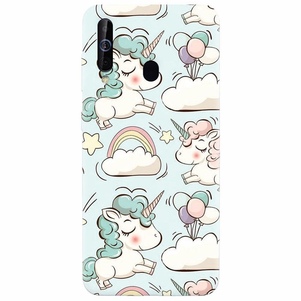 Husa silicon pentru Samsung Galaxy M30, Unicorns And Clouds