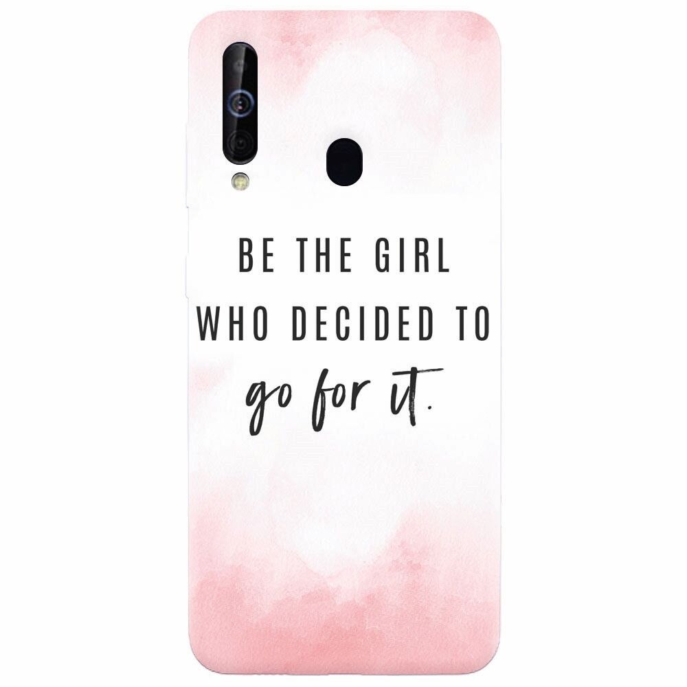 Husa silicon pentru Samsung Galaxy A60, Quotes Pink