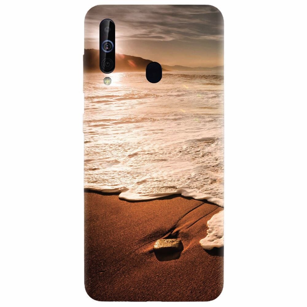 Husa silicon pentru Samsung Galaxy A60, Sunset Foamy Beach Wave