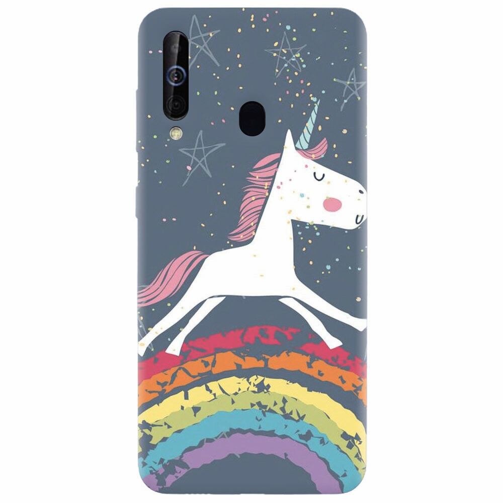 Husa silicon pentru Samsung Galaxy M30, Unicorn Rainbow