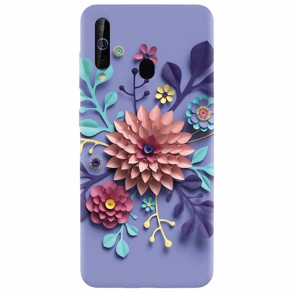 Husa silicon pentru Samsung Galaxy M30, Flower Artwork