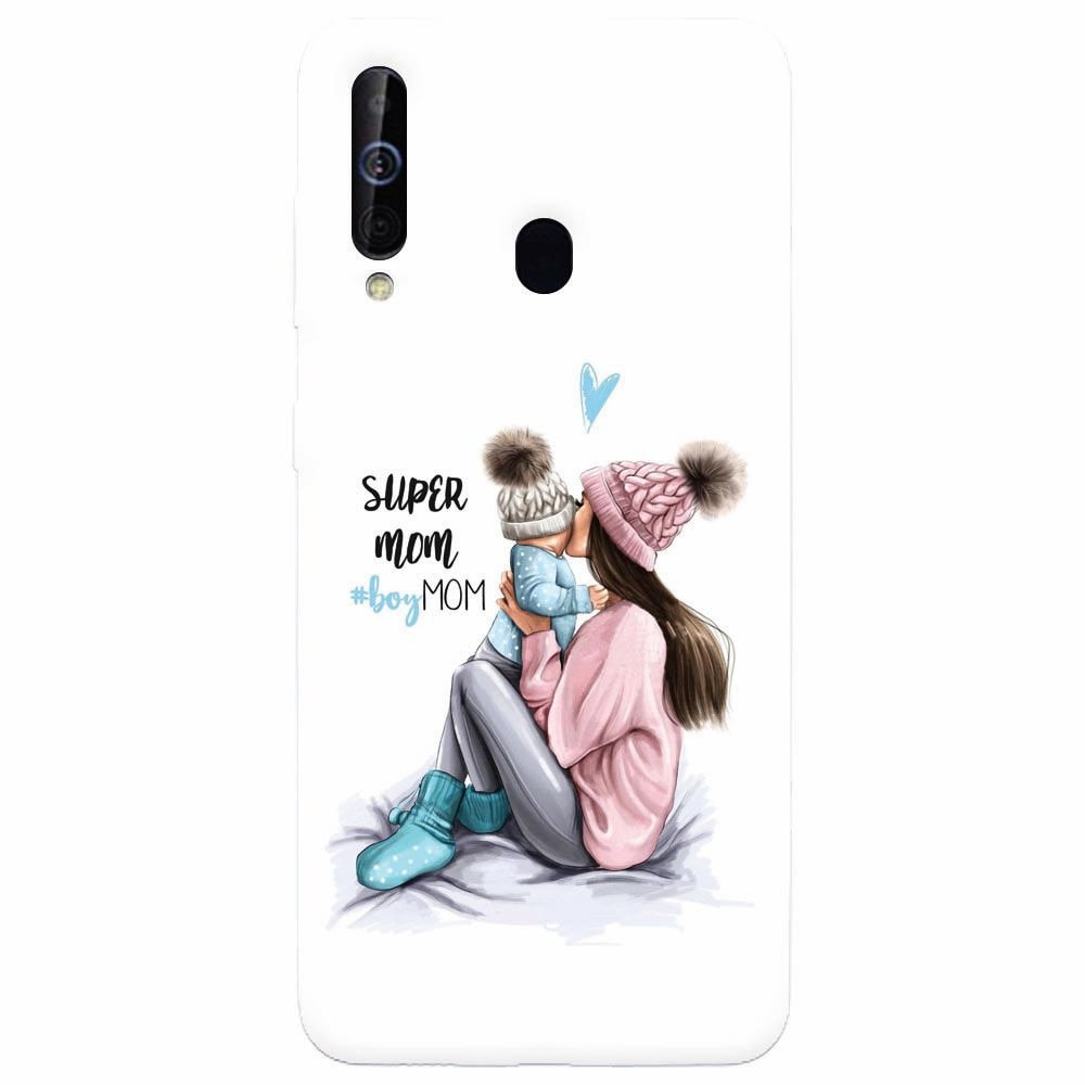 Husa silicon pentru Samsung Galaxy M30, Super Mom With Boy