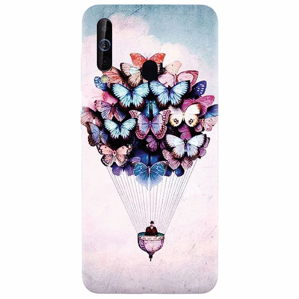 Husa silicon pentru Samsung Galaxy A60, Butterfly Baloon