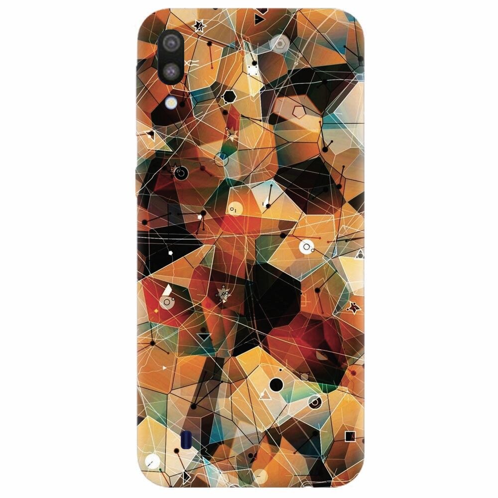 Husa silicon pentru Samsung Galaxy M10, Abstract Triangles Connected Lines