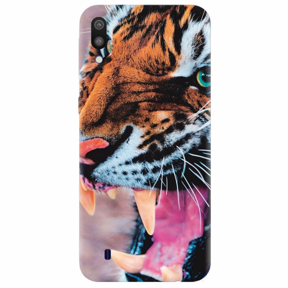 Husa silicon pentru Samsung Galaxy M10, Angry Tiger Teeth Fresh