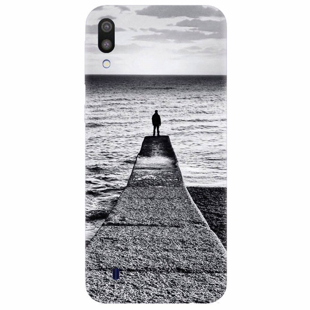 Husa silicon pentru Samsung Galaxy M10, Abstract Dock Man Grey