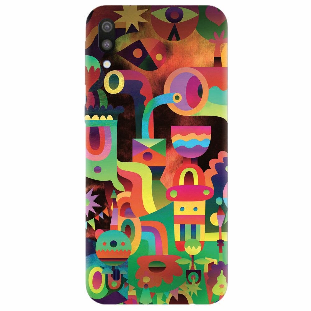 Husa silicon pentru Samsung Galaxy M10, Abstract Colorful Shapes