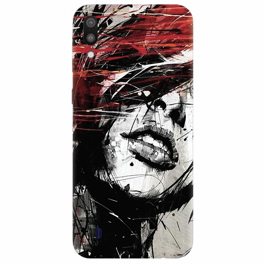 Husa silicon pentru Samsung Galaxy M10, Byroglyphics Woman Drawing
