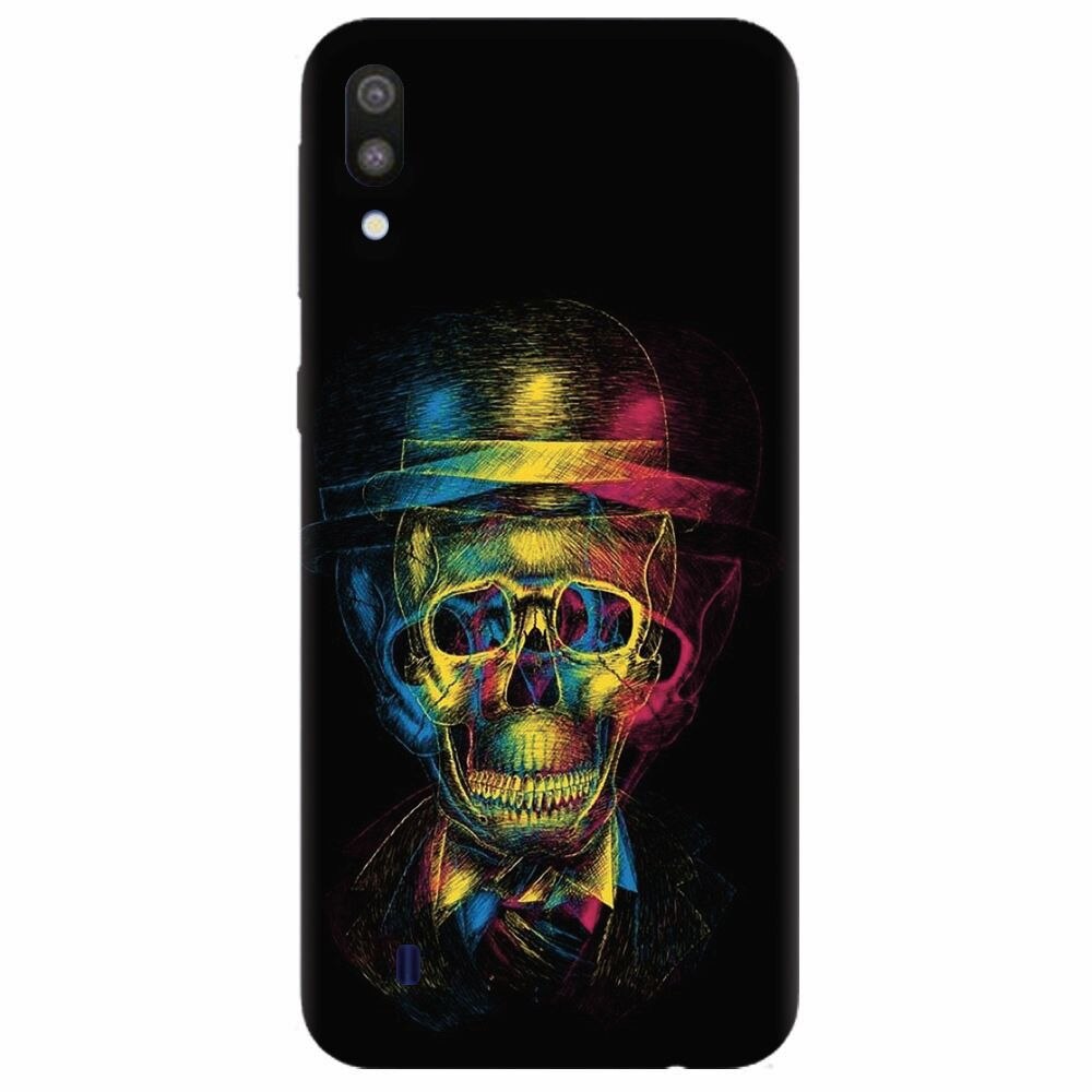 Husa silicon pentru Samsung Galaxy M10, Colorfull skull 3d