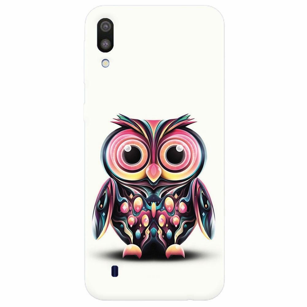 Husa silicon pentru Samsung Galaxy M10, Colorful Owl Illustration