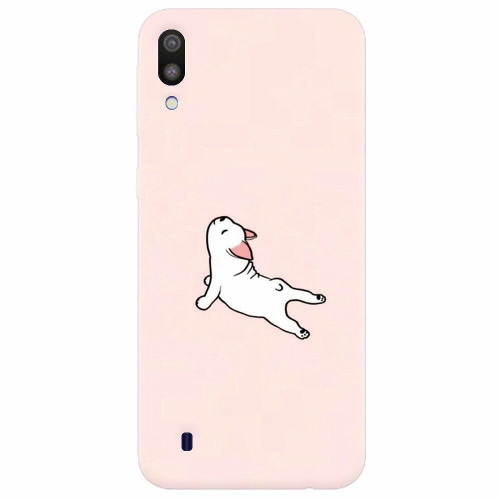 Husa silicon pentru Samsung Galaxy M10, Cute Dog Streching