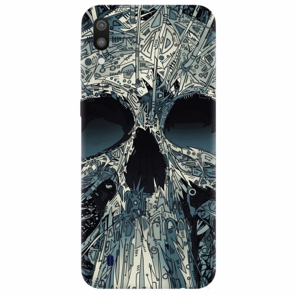 Husa silicon pentru Samsung Galaxy M10, Abstract Skull Artwork Illustration