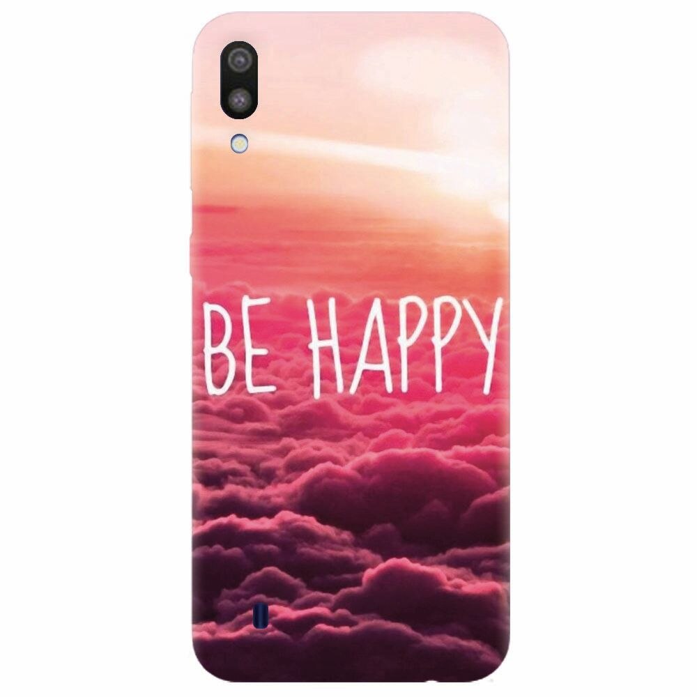 Husa silicon pentru Samsung Galaxy M10, Be Happy Puffy Clouds