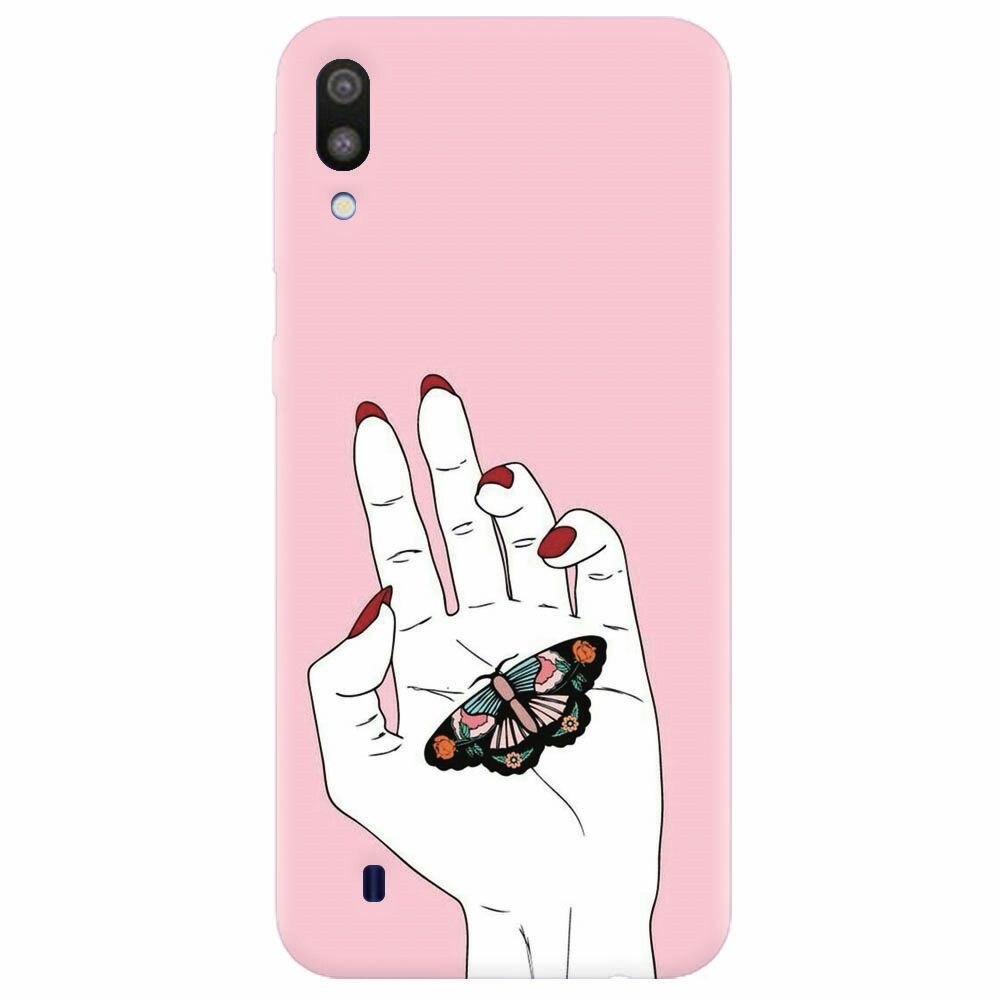 Husa silicon pentru Samsung Galaxy M10, Butterfly In Hand