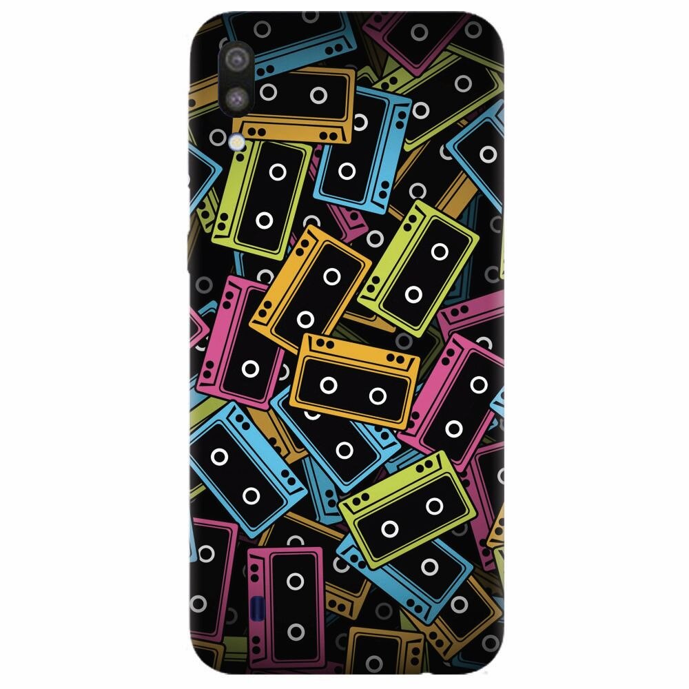 Husa silicon pentru Samsung Galaxy M10, Audio Cassette Color Vector