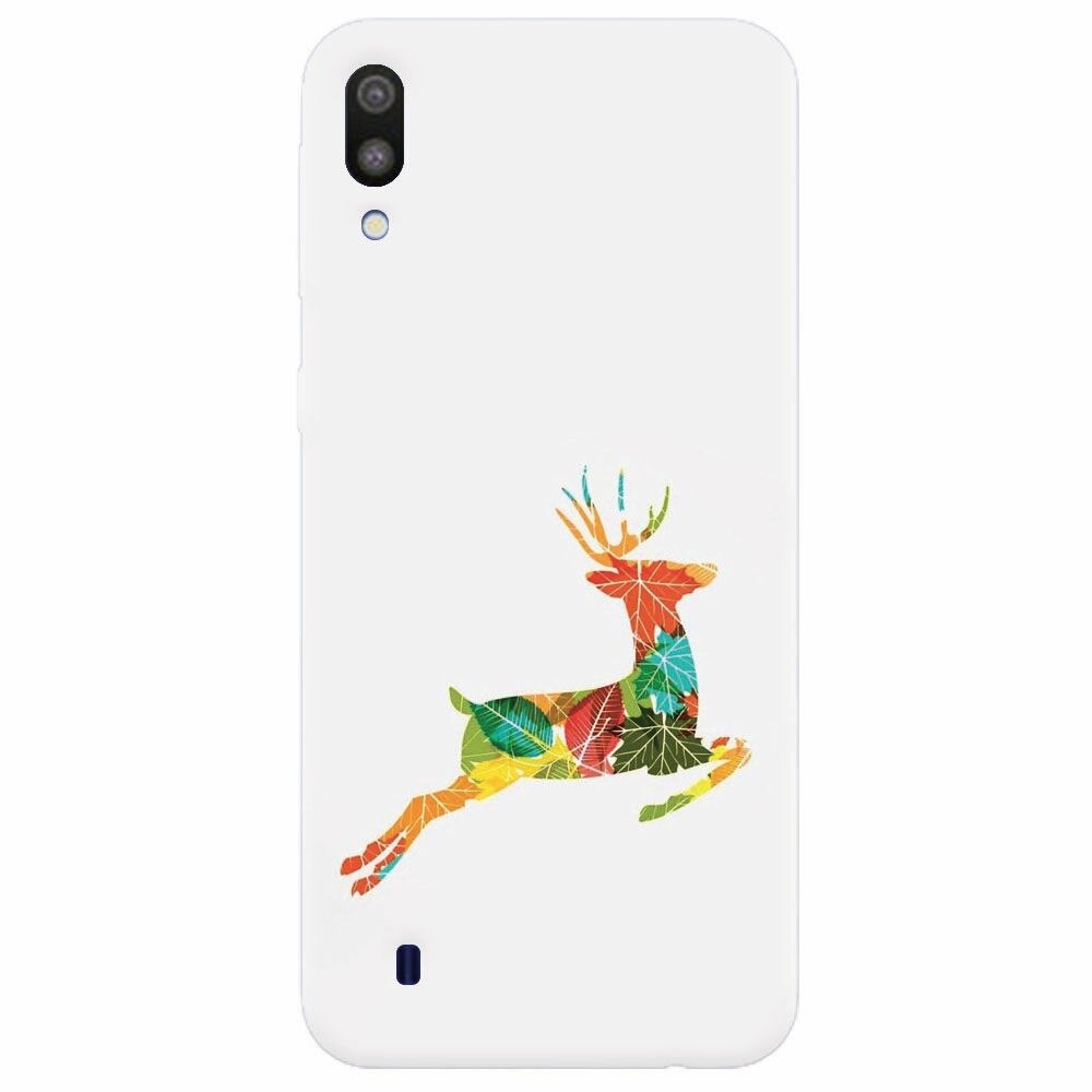 Husa silicon pentru Samsung Galaxy M10, Colorful Reindeer Jump Illustration