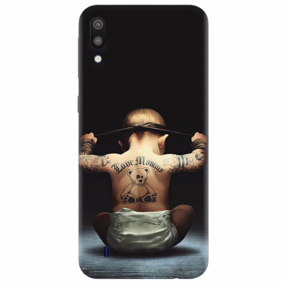 Husa silicon pentru Samsung Galaxy M10, Body Builder Cute Baby Tattoo