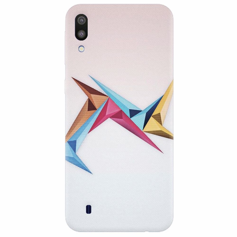 Husa silicon pentru Samsung Galaxy M10, Abstract Minimalistic Colors Triangles
