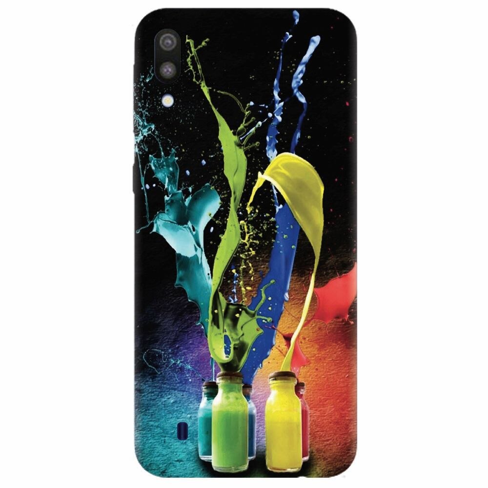 Husa silicon pentru Samsung Galaxy M10, Abstract Color Bottles Splash
