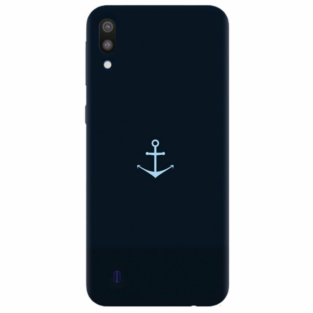 Husa silicon pentru Samsung Galaxy M10, Blue Navy Anchor Illustration Flat