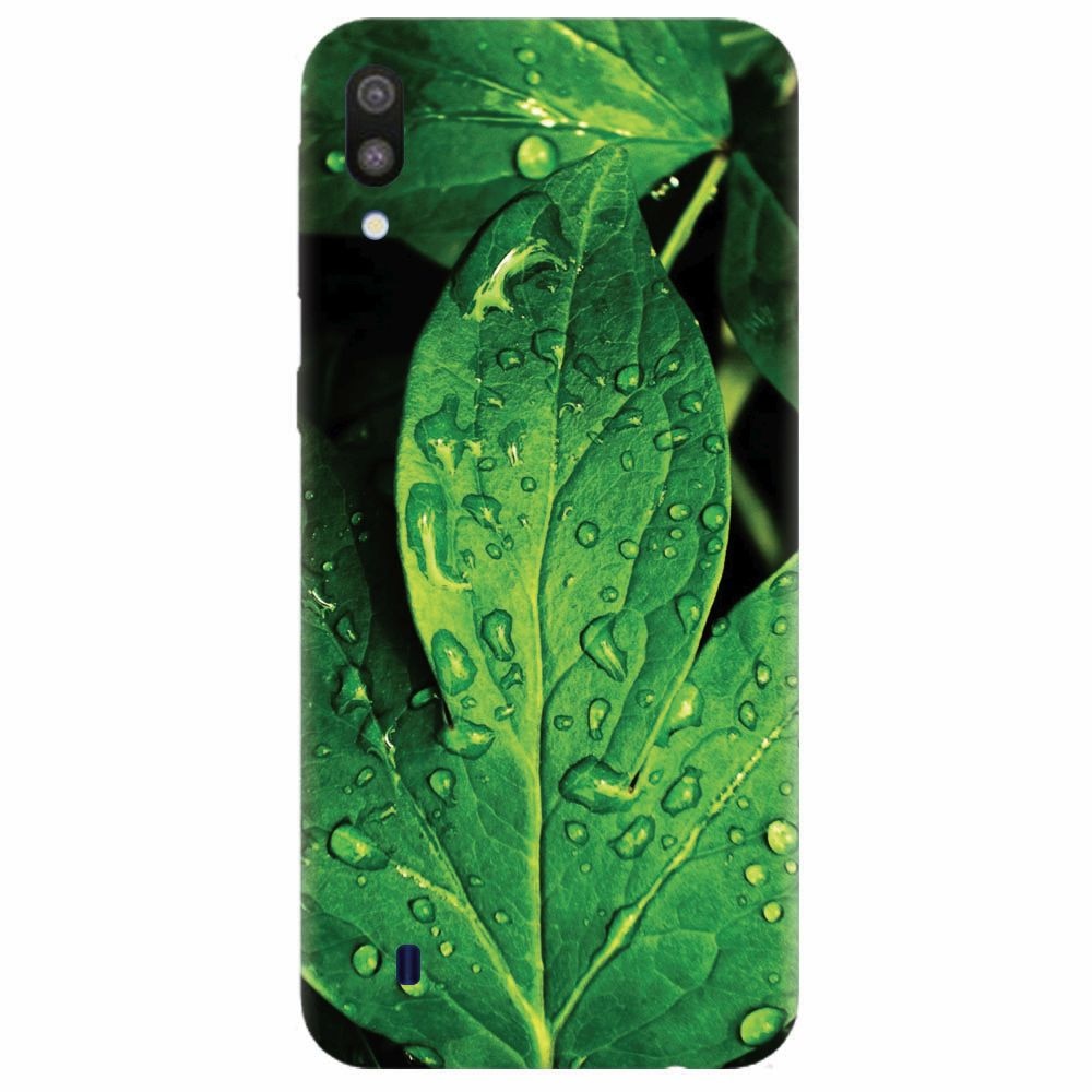 Husa silicon pentru Samsung Galaxy M10, Leaves And Dew