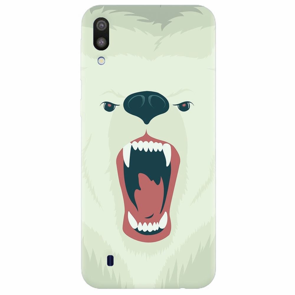 Husa silicon pentru Samsung Galaxy M10, Fierce Polar Bear Winter