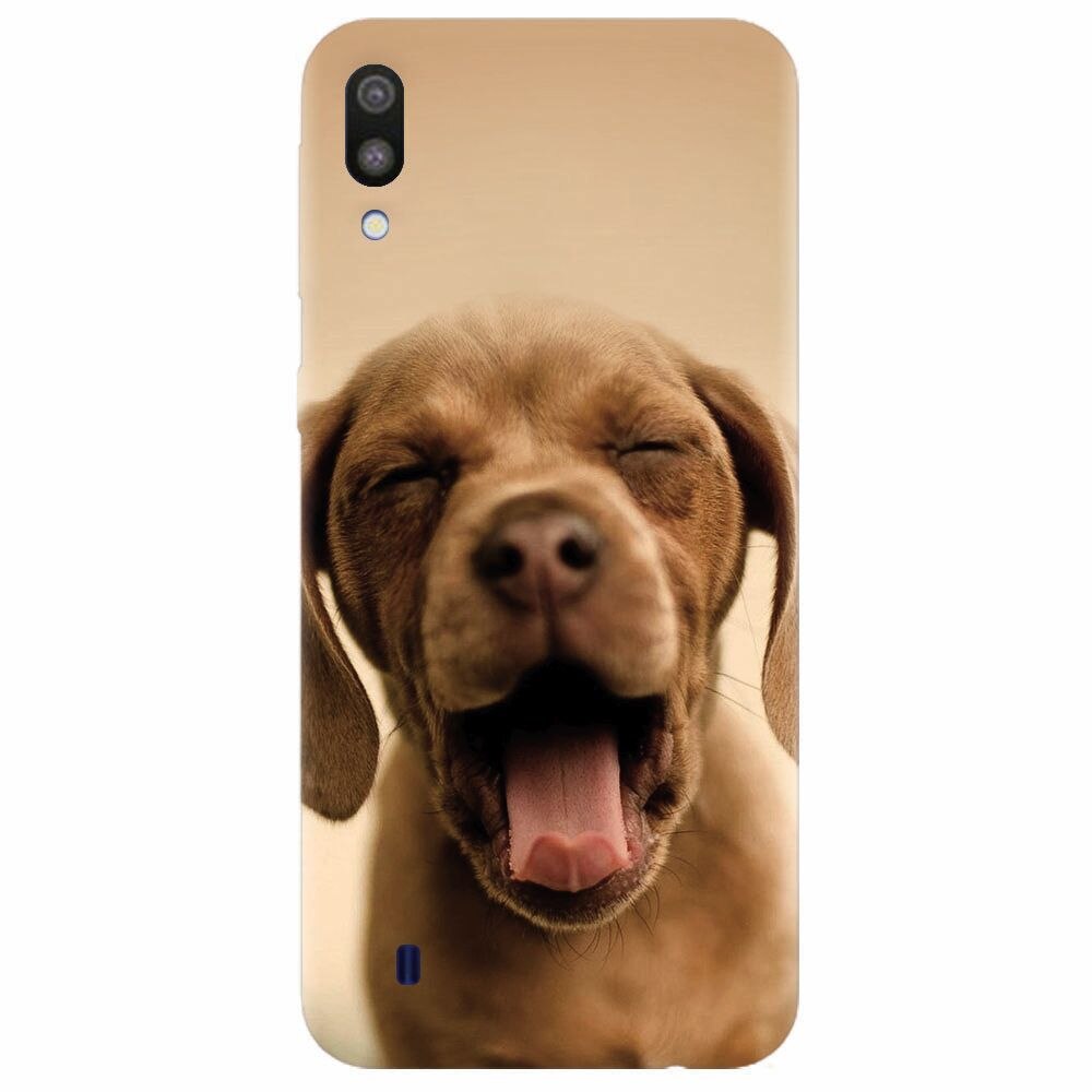 Husa silicon pentru Samsung Galaxy M10, Cute Yawning Puppy