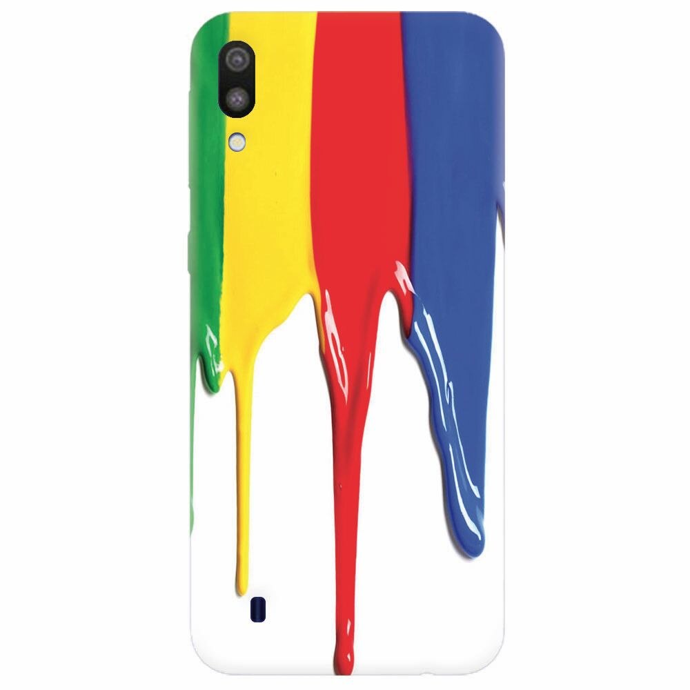 Husa silicon pentru Samsung Galaxy M10, Dripping Colorful Paint