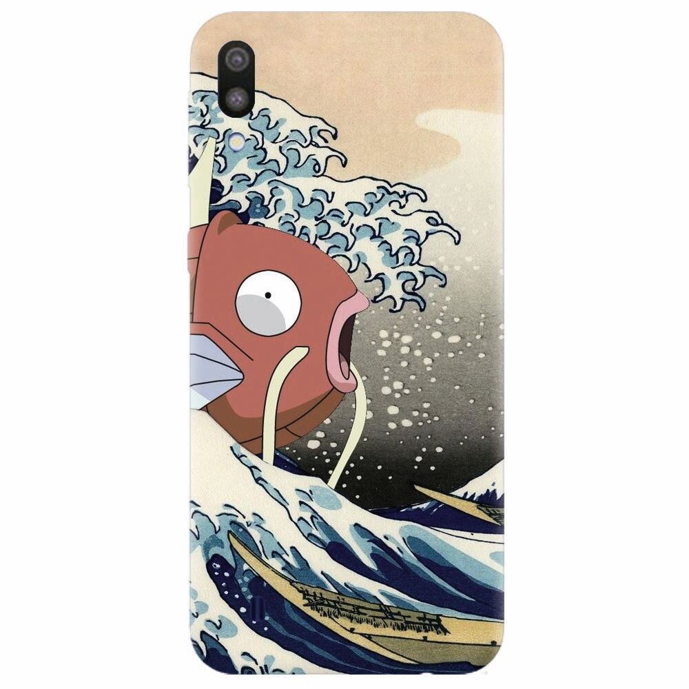 Husa silicon pentru Samsung Galaxy M10, Great Wave Fish