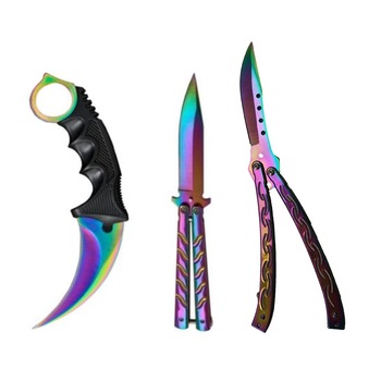 Set 3 Cutite BRT Multicolore, Balisong Butterfly, Balisong Butterfly curbat, Karambit Set 3 Cutite BRT Multicolore, Balisong Butterfly, Balisong Butterfly curbat, Karambit