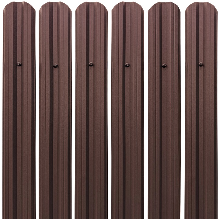 Gard Sipca Metalica Tisa, Set 25 buc. + suruburi, Maro Ciocolata - Mat, 90x11.5cm / buc, Top Profil Sistem