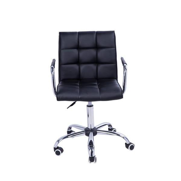 Scaun pivotant HomCom din piele ecologica, negru, 52,5x54x94cm