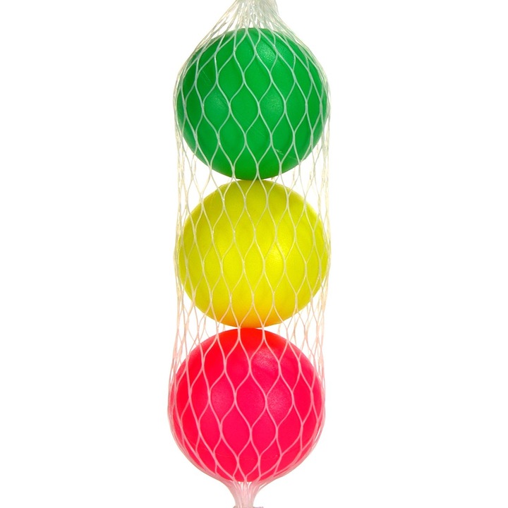 Set 3 mingi colorate de plastic, DecorCasa, 4 cm