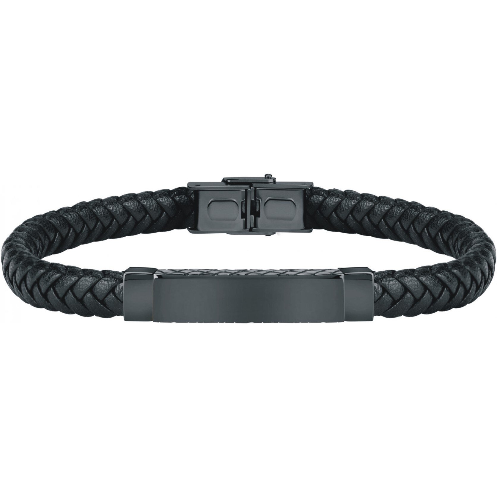 Bratara Sector SZV51, barbateasca, neagra, piele, inox